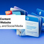 The text Accessible Content Beyond the Website - PD's, Emails and social Media. In the background there are images representing the above types of content.