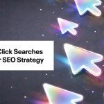 A dark background of a starry night sky with brightly lit arrows with the words How Zero-Click searches Impact Your SEO Strategy on the left