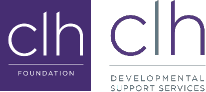 The words CLH Foundation in a purple box and the words CLH Developmental Support Services beside it.